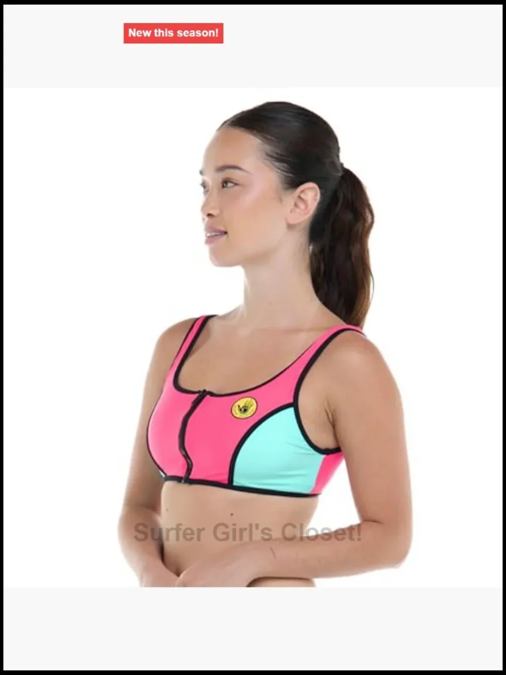 Zip-Front Crop Top – Low Back, Sporty Silhouette – Nylon Blend